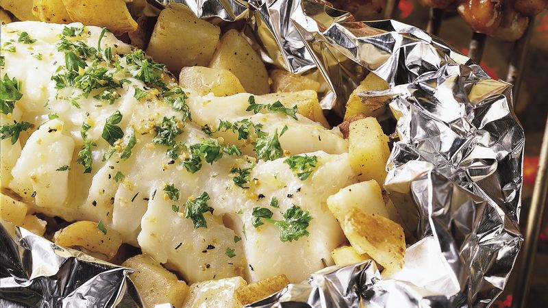 Parsley Cod and Potato Packets