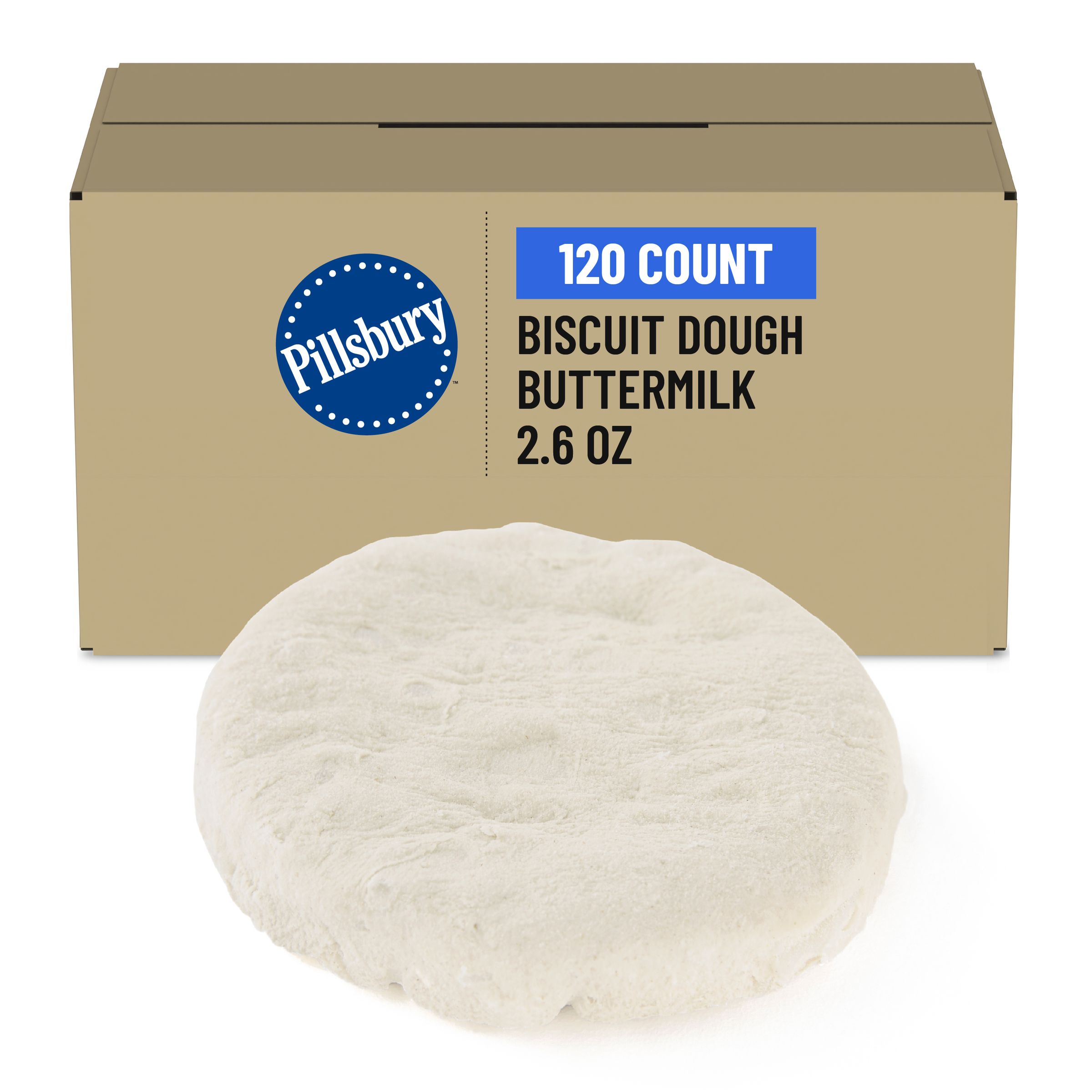  Case Optimized Hero Pillsbury Frozen Biscuit Dough Bulk Buttermilk 120/2.6 OZ
