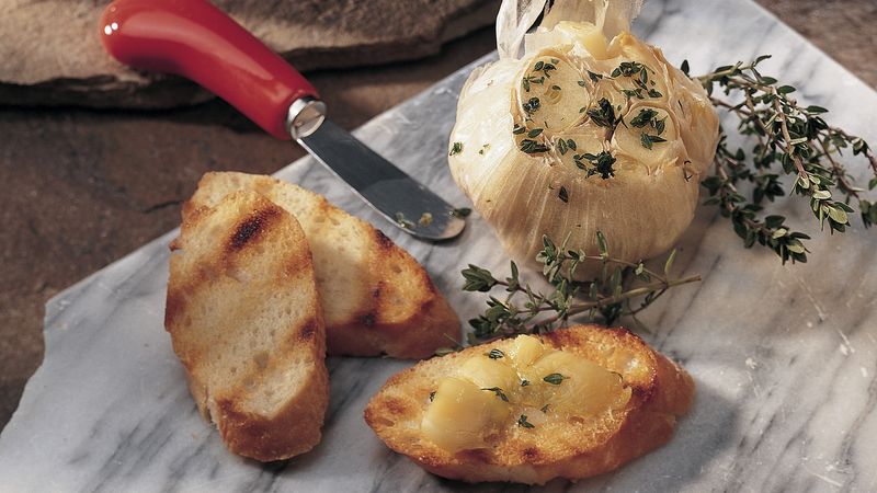Grilled Garlic with French Bread