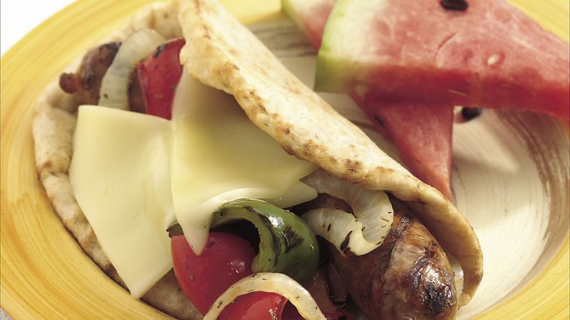 Grilled Italian Sausage and Bell Pepper Folds