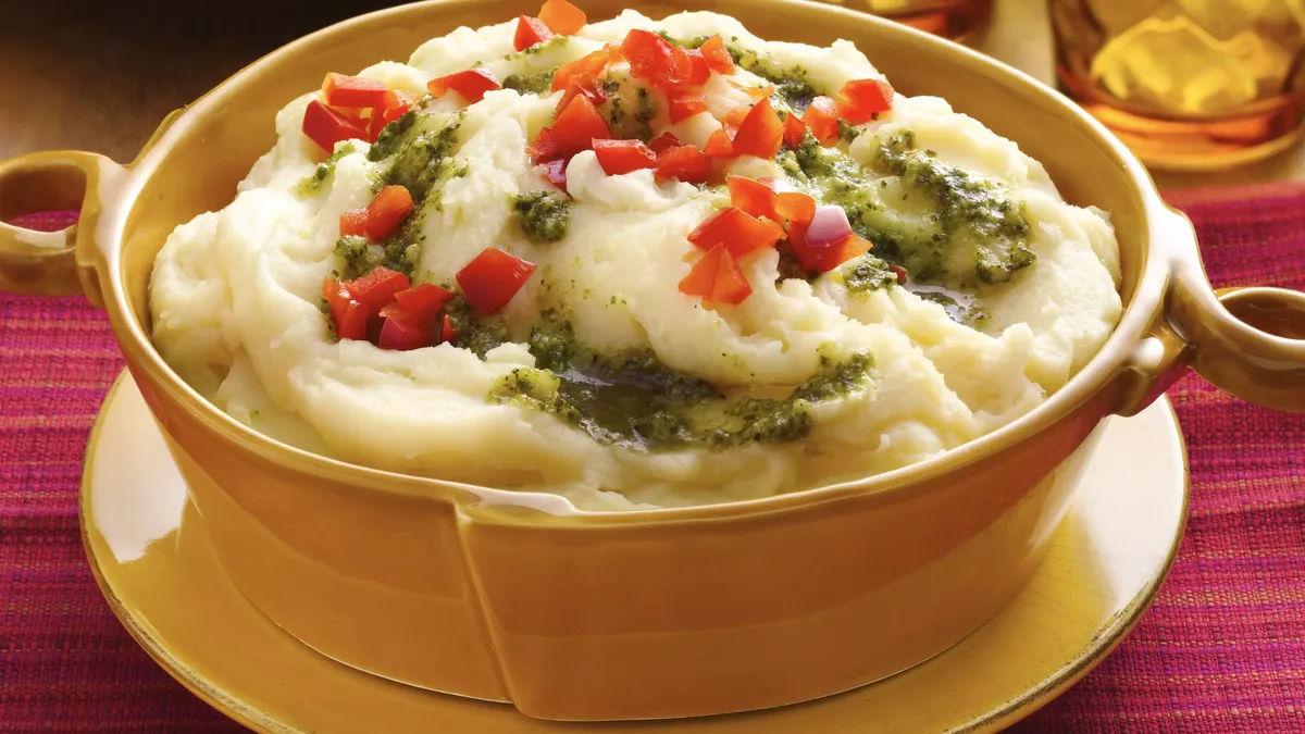 Asiago-Pesto Mashed Potatoes