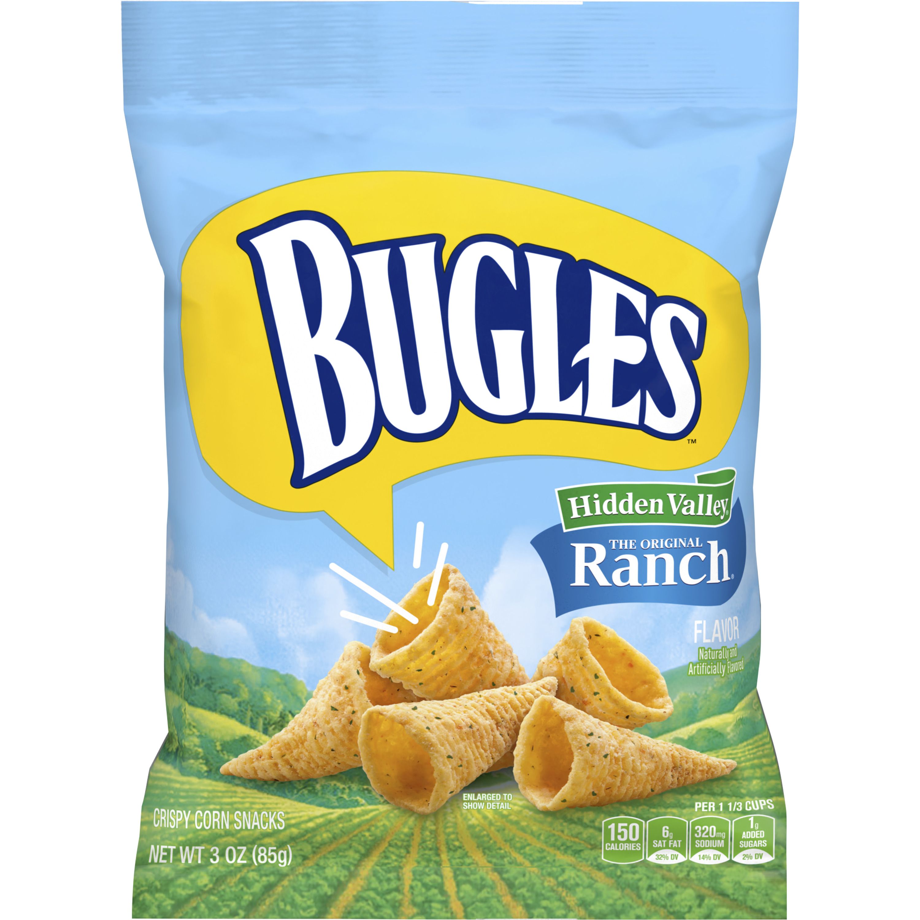 Front - 3D Bugles Salty Snack Bag Hidden Valley Ranch 6/3 OZ