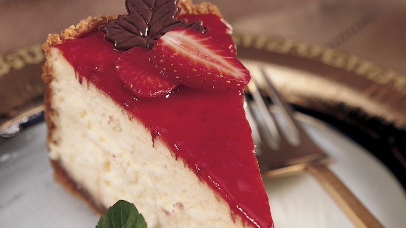 Strawberry Hot Fudge Cheesecake