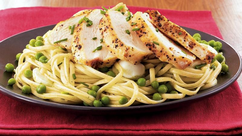 Minty Linguine with Grilled Chicken