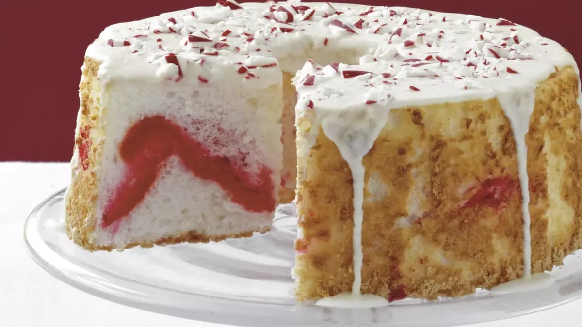 Candy Cane Angel Cake