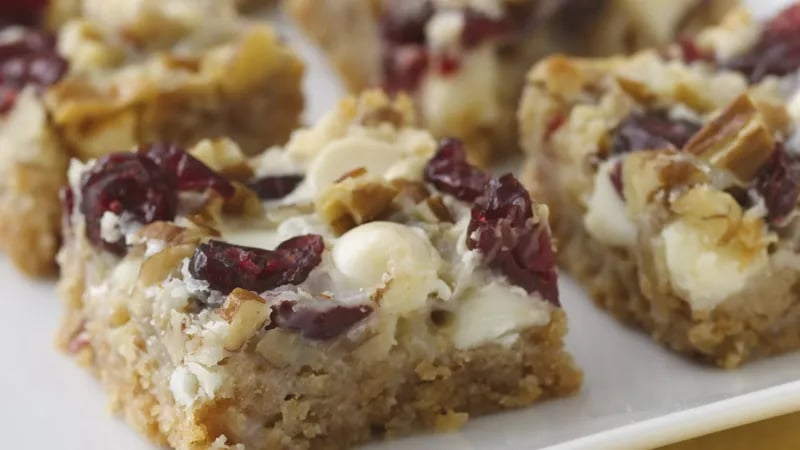 White Chocolate Cranberry Layer Bars