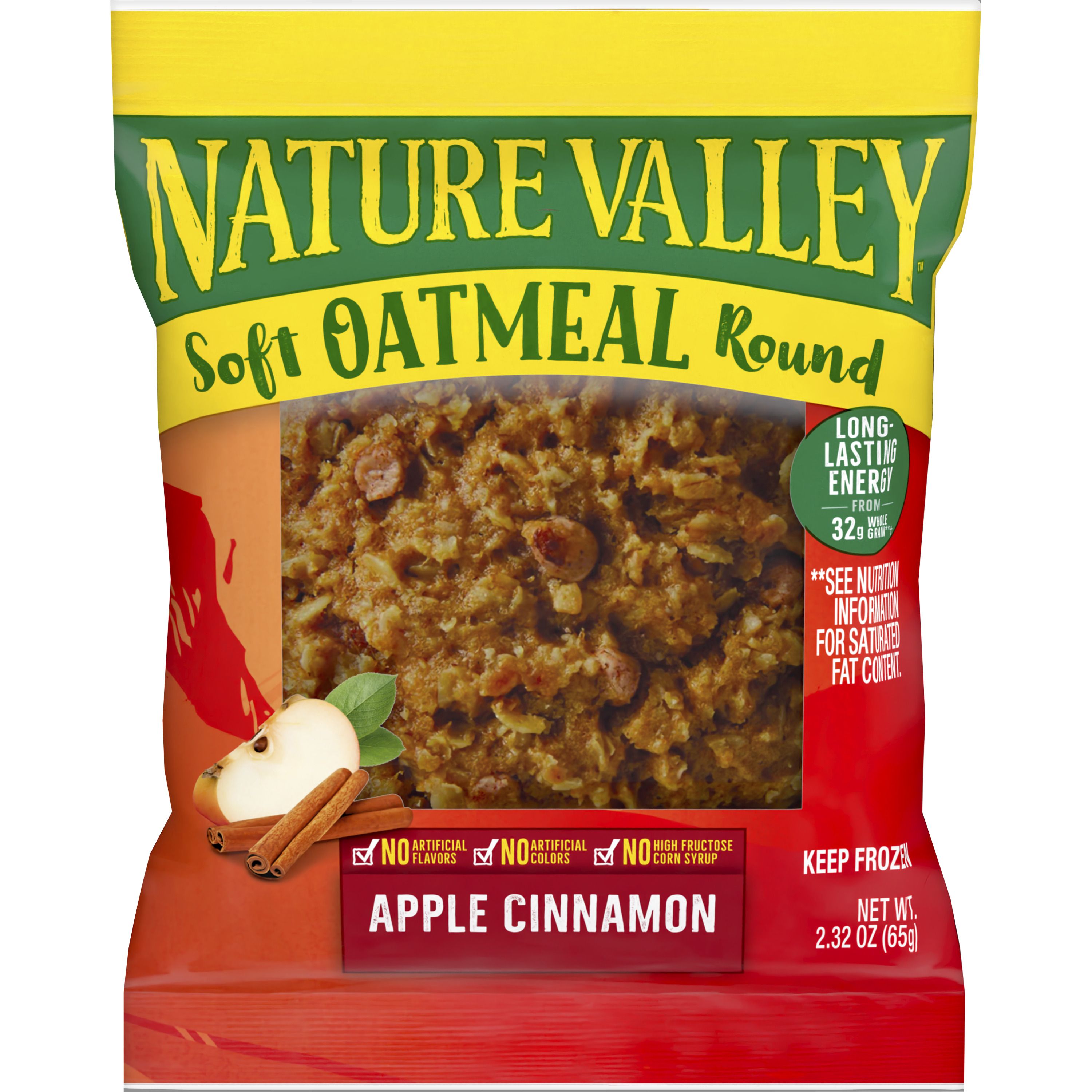 Front - 3D Nature Valley Frozen Meals Oatmeal Round Single Serve Pouch Apple Cinnamon 72/2.32 OZ