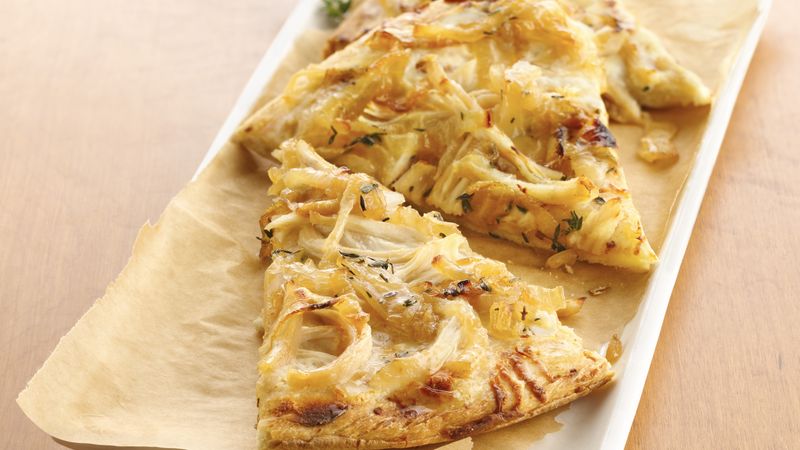 White Chicken Pizza with Caramelized Sweet Onions