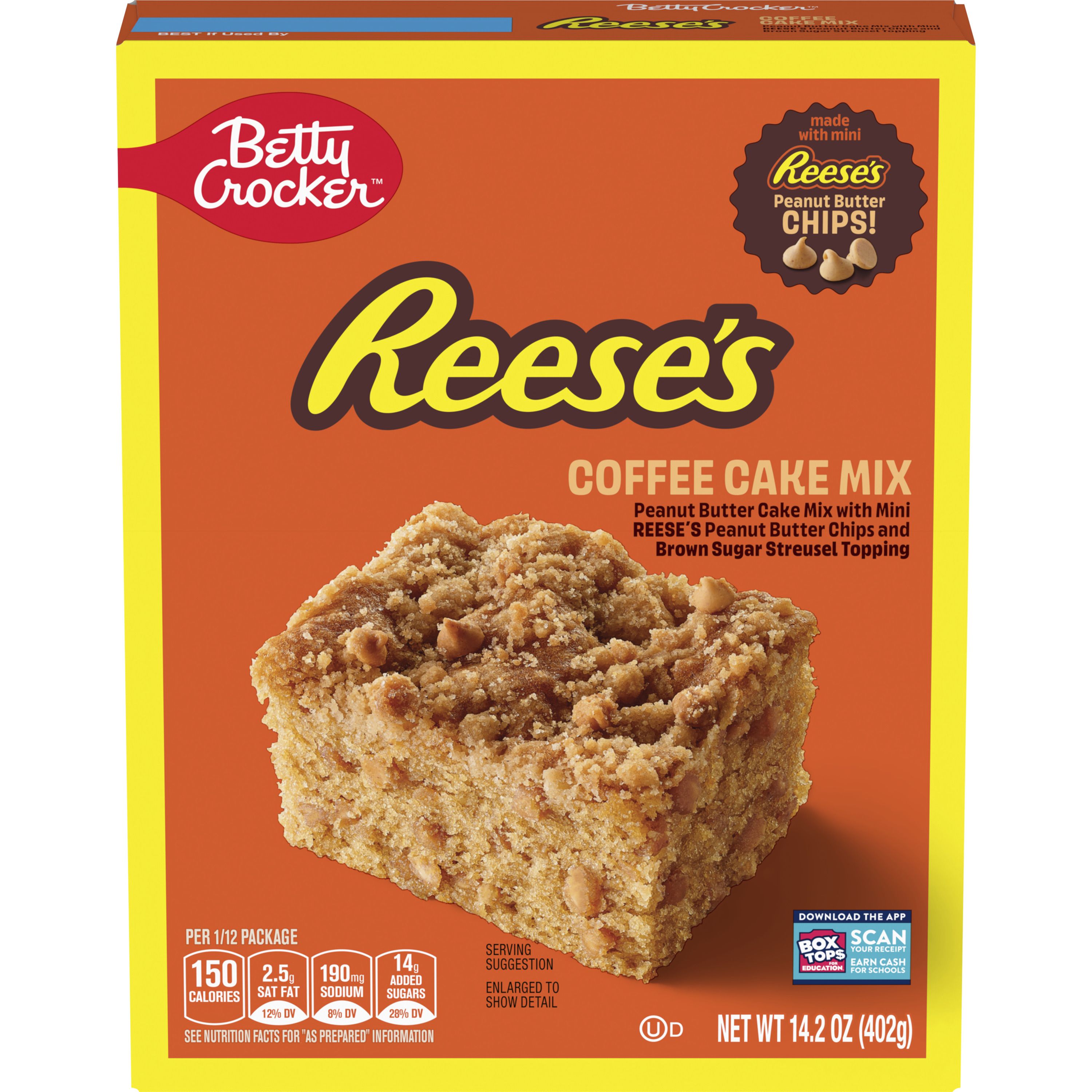 Betty Crocker REESE'S Peanut Butter Coffee Cake Mix with Brown Sugar Streusel Topping - Front