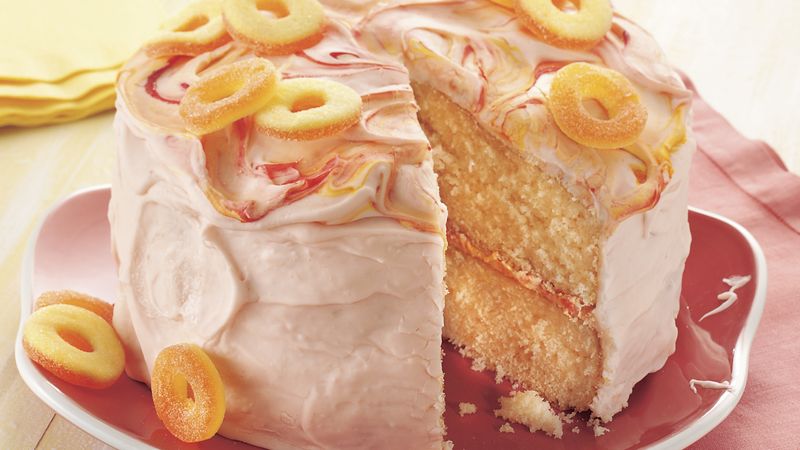 Peach Cake with Sour Peach Frosting