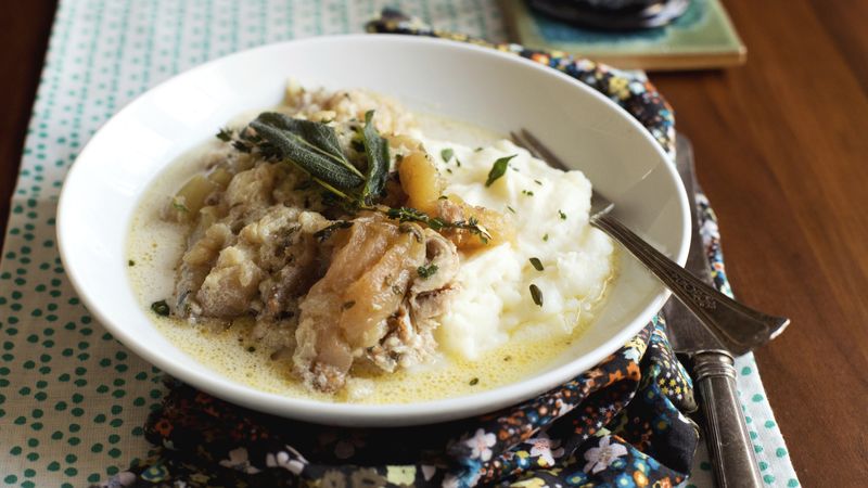 Slow-Cooker Chicken with Apples and Crème Fraîche