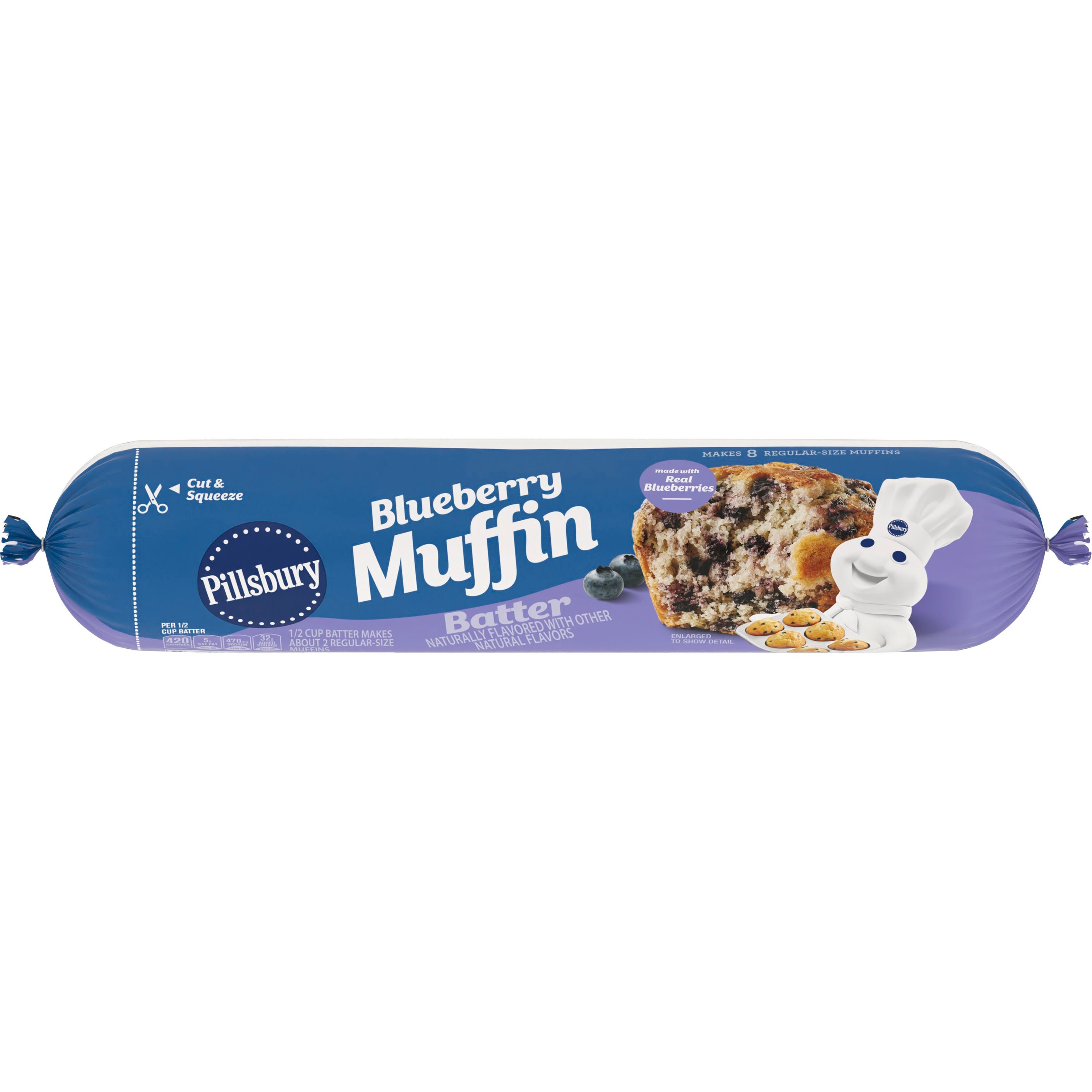 Pillsbury Blueberry Muffin Batter, Cut and Squeeze Package, 16.5 oz - Front