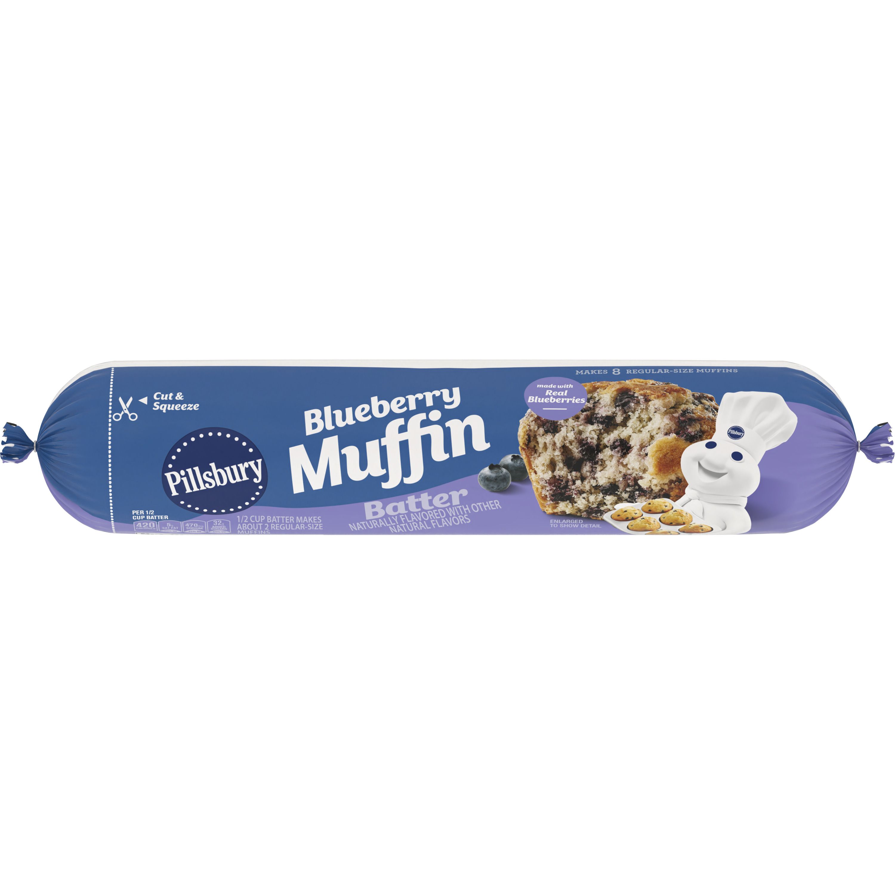 Pillsbury Blueberry Muffin Batter, Cut and Squeeze Package, 16.5 oz - Front