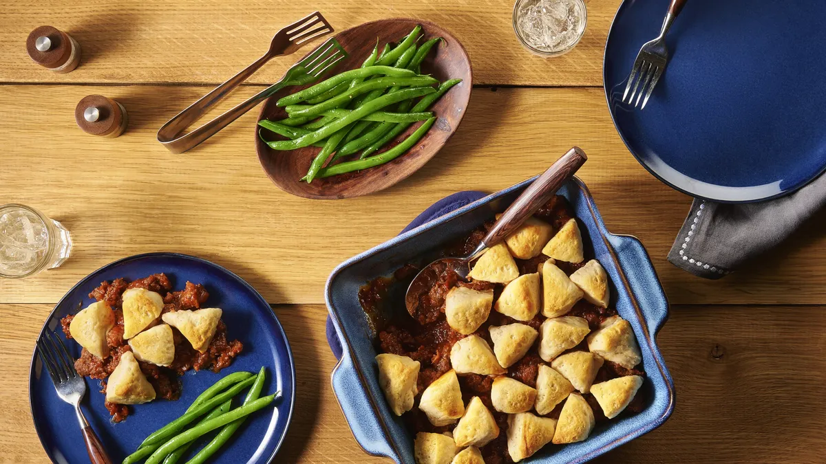 Biscuit Meat Loaf Casserole (Cooking for Two)