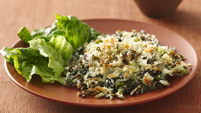 Wild Rice and Spinach Gratin