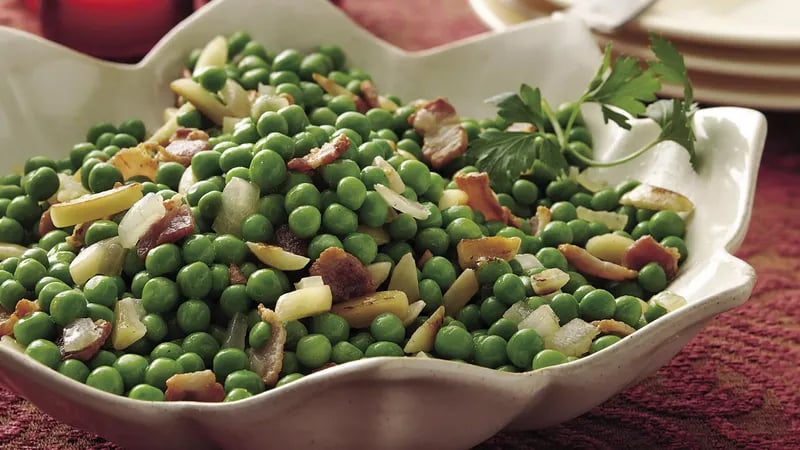 Peas with Bacon and Almonds