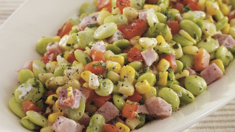 Succotash with Smoked Ham and Herbs