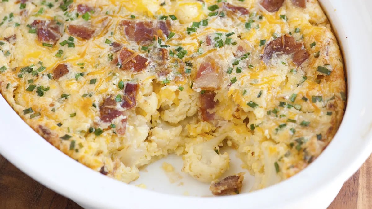 Cauliflower and Bacon Egg Bake