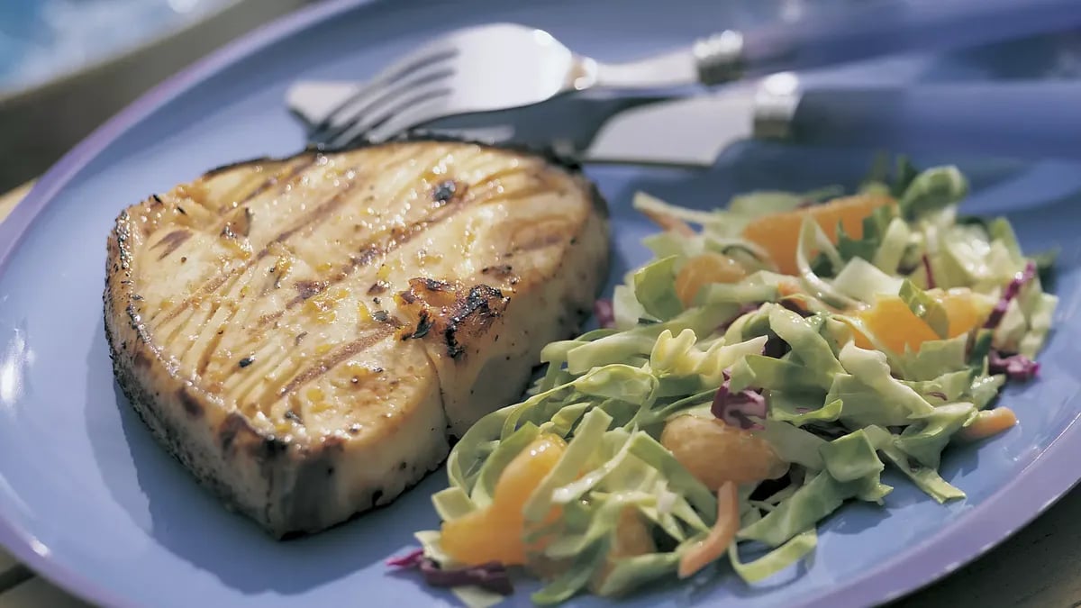 Balsamic Grilled Halibut Steaks