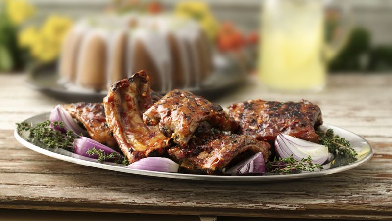 Grilled Pork Ribs with Chipotle Barbecue Sauce