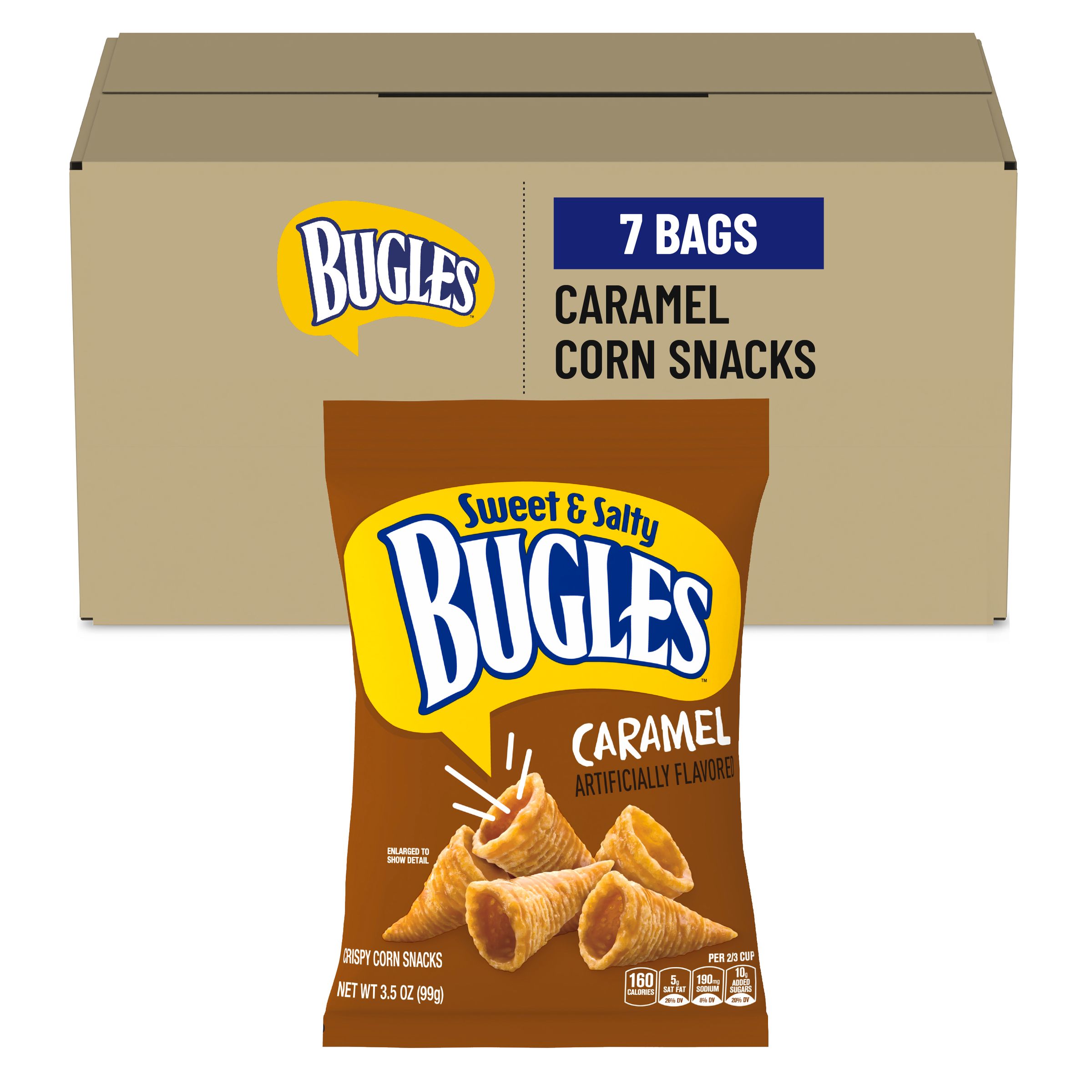  Case Optimized Hero Bugles Salty Snack Bag Caramel 7/3.5 OZ