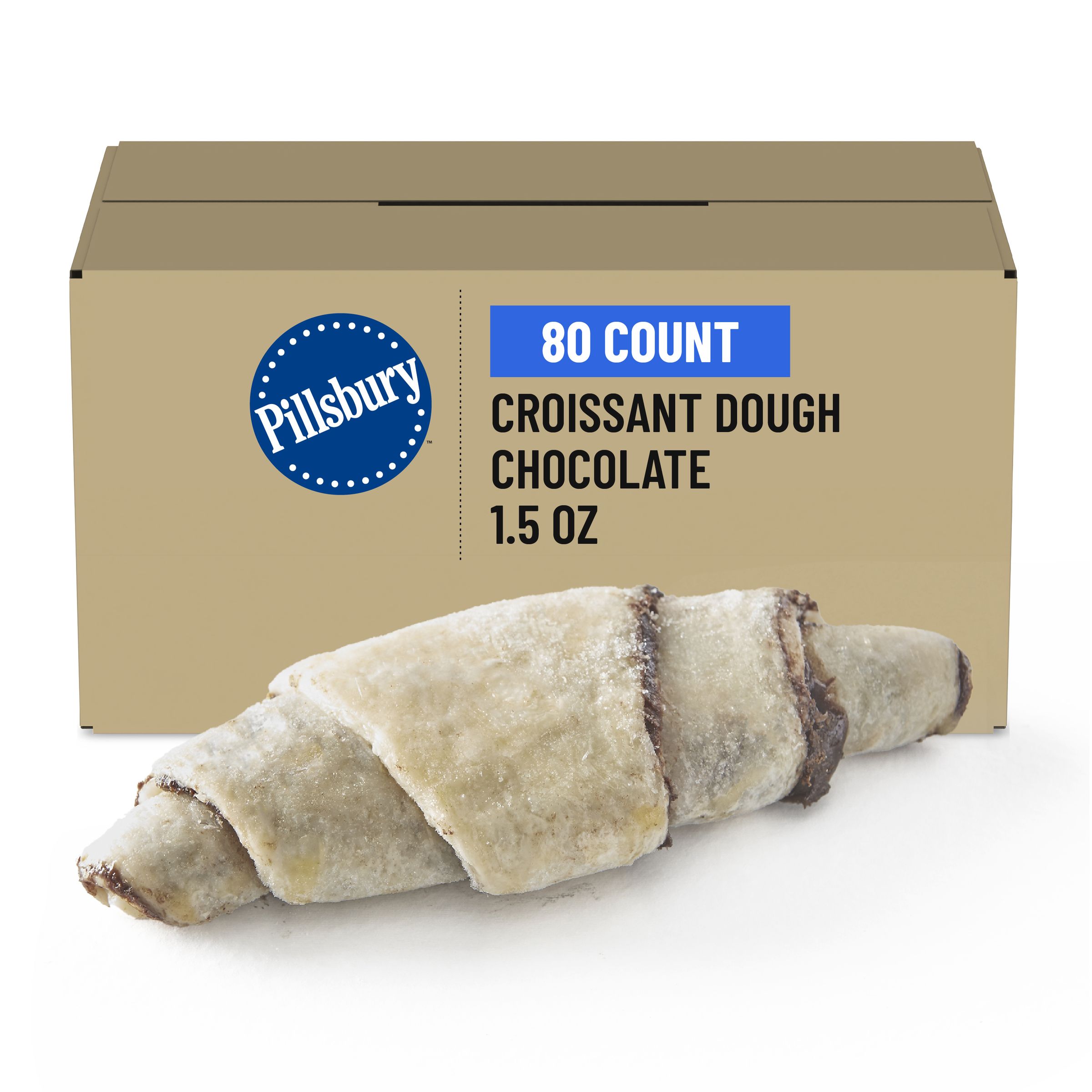 Case Optimized Hero Pillsbury Frozen Croissant Dough Bulk Straight Chocolate 80/1.5 OZ