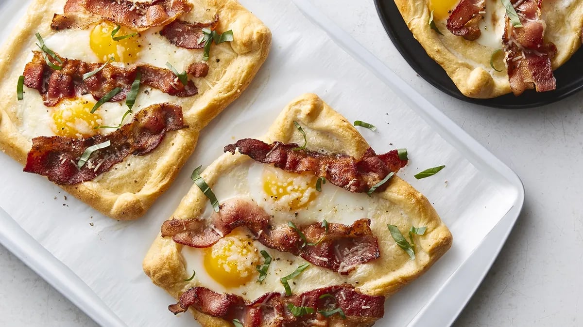 Bacon and Egg Crescent Squares