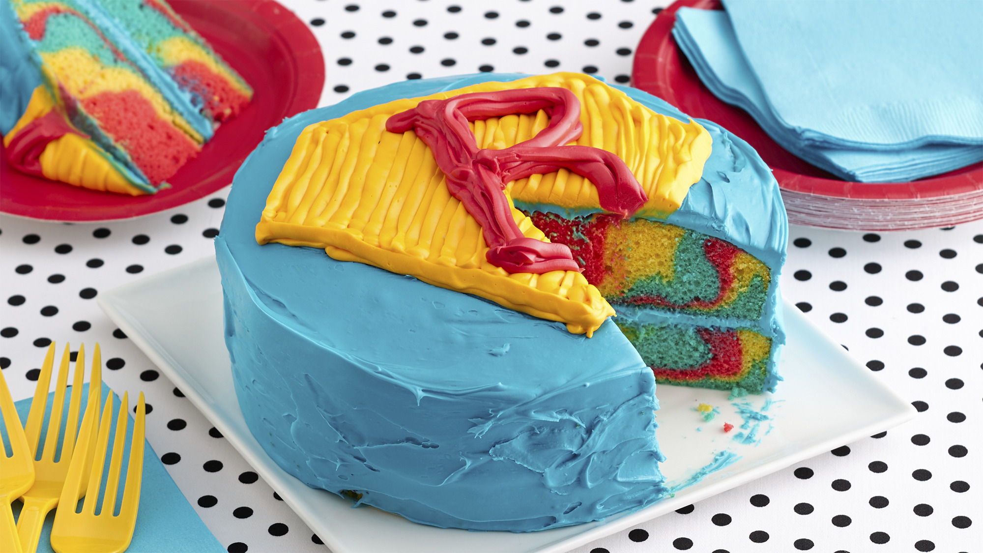 Superheroes Birthday Cake - Flecks Cakes