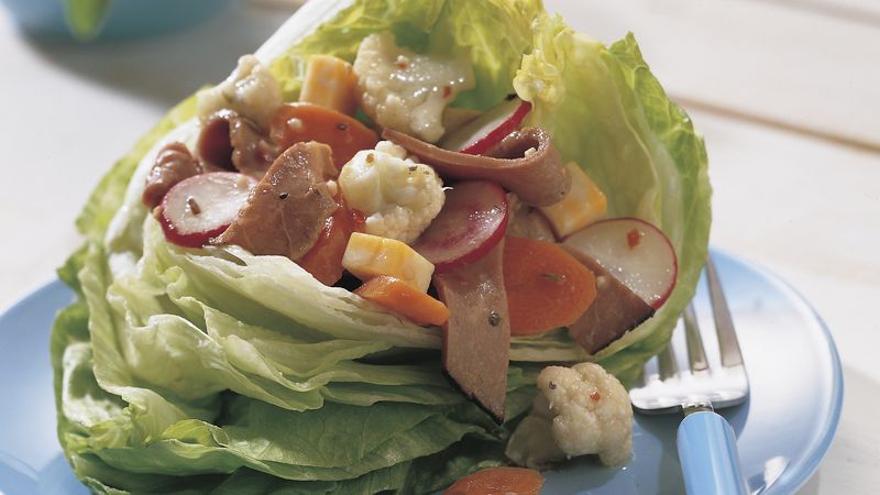 Beef and Vegetables on Lettuce Boats