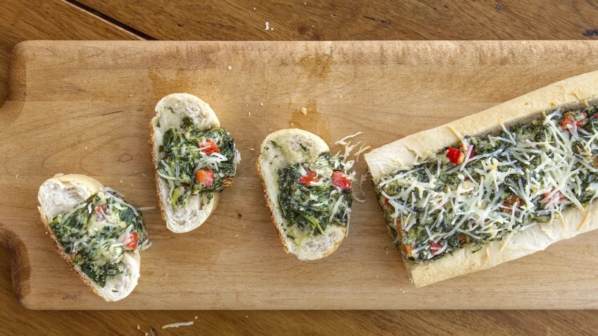 Spinach Dip in French Bread