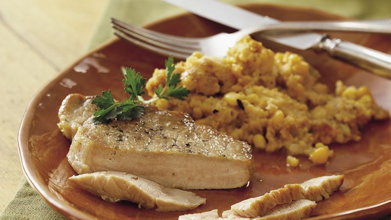 Slow-Cooker Pork Chops with Corn Stuffing