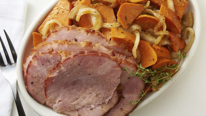 Slow-Cooker Ham and Sweet Potatoes Recipe - BettyCrocker.com