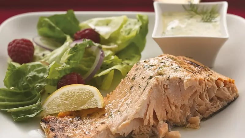 Grilled Dill-Mustard Salmon