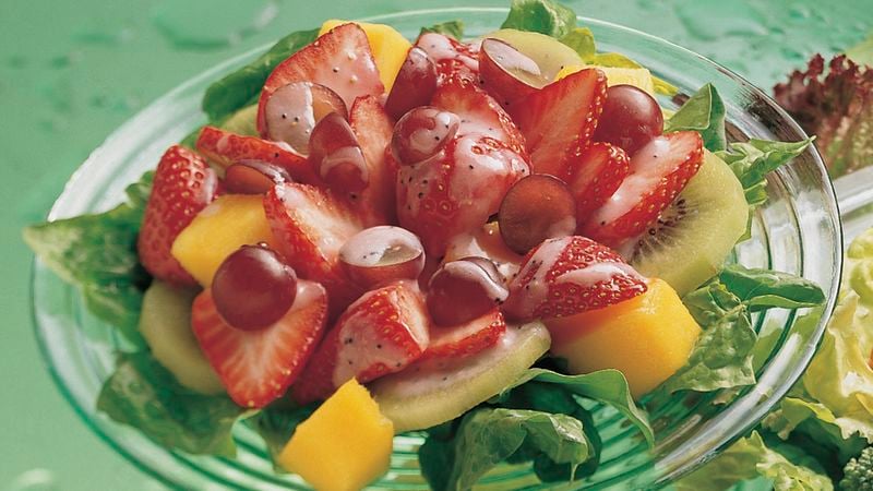 Fruit Salad with Strawberry-Poppy Seed Vinaigrette