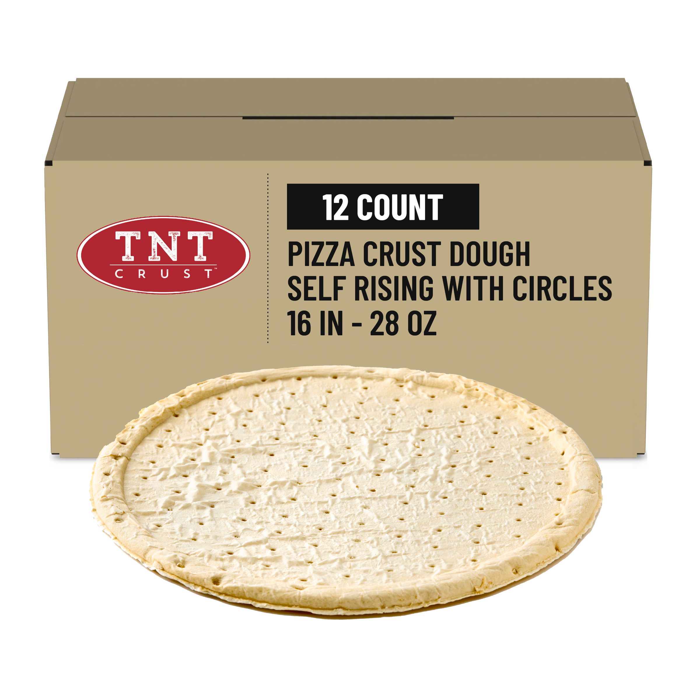  Case Optimized Hero TNT Crust Readi Rise Frozen Pizza Crust Dough Self Rising 16 in 12/28 OZ