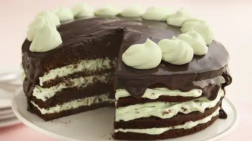 Pistachio Mousse Brownie Torte