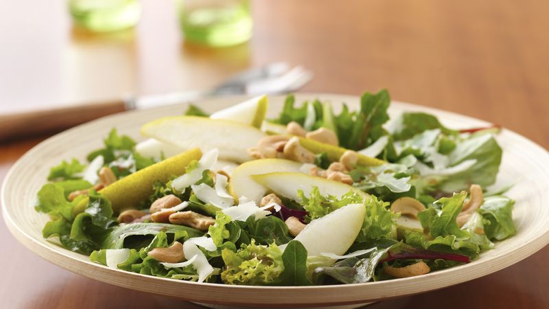 Summer Salad with Asiago, Pears, and Cashews