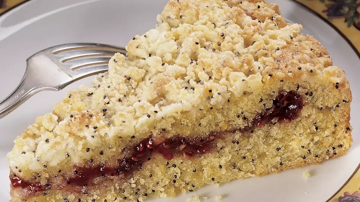 Lemon-Poppy Seed-Raspberry Coffee Cake