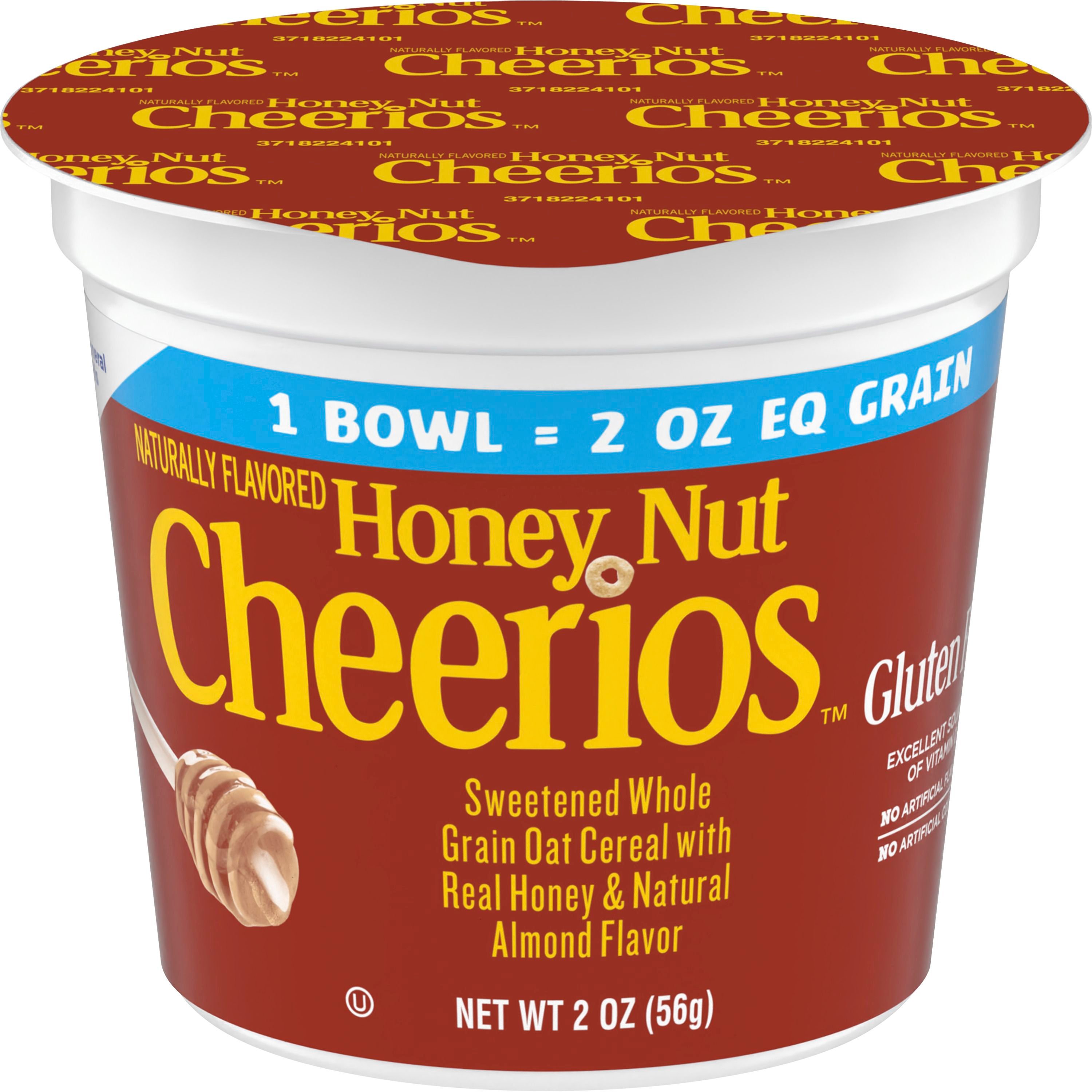 Front - 3D Honey Nut Cheerios Gluten Free Cereal Single Serve Cup K12 (60 ct) 2 oz