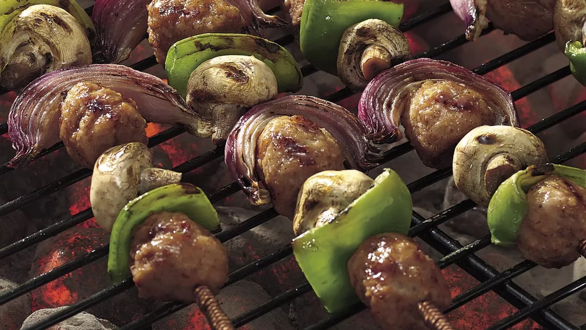 Grilled Sweet and Sour Meatball Kabobs