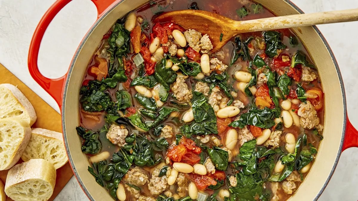 Sausage, White Bean and Kale Soup