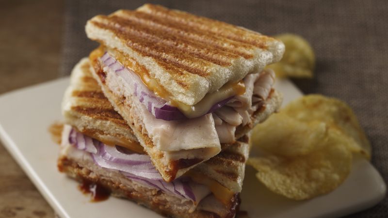 Barbecued Turkey and Cheese Panini 