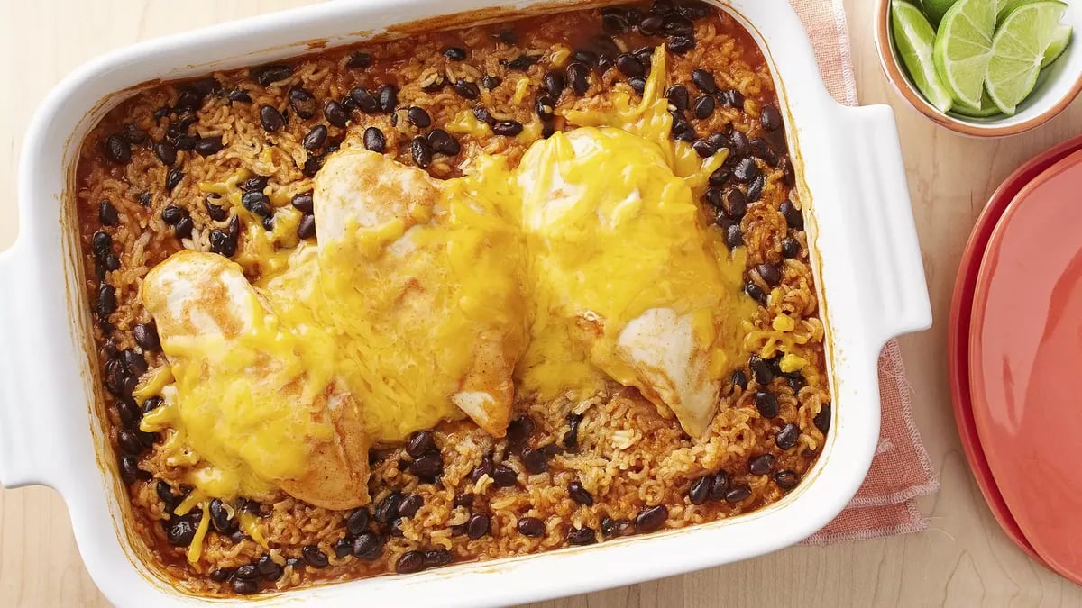 Cheesy Southwest Chicken and Rice Casserole