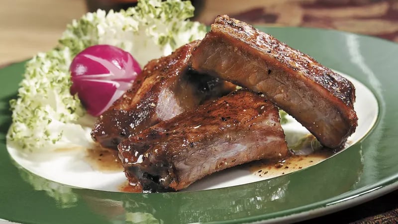 Pork Riblets with Honey-Pepper Glaze