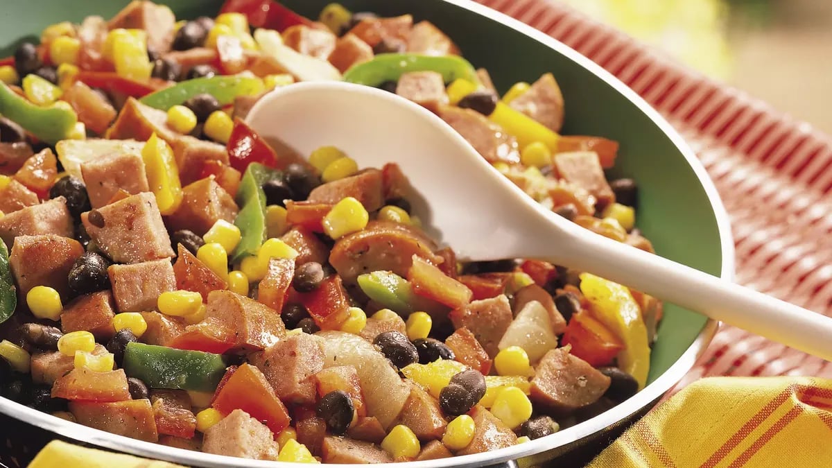 Cajun Black Beans with Sausage and Corn