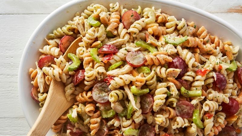 Chicken Pasta Salad with Grapes and Poppy Seed Dressing