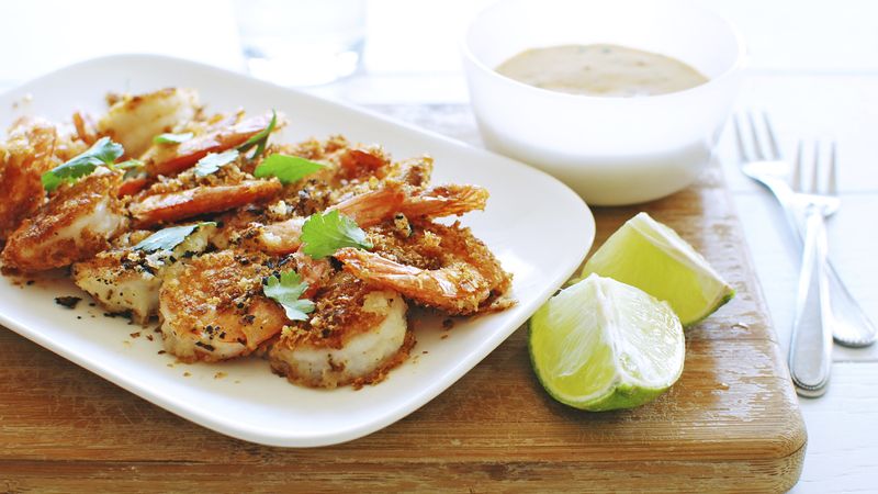 Potato-Crusted Shrimp with Chipotle Dipping Sauce
