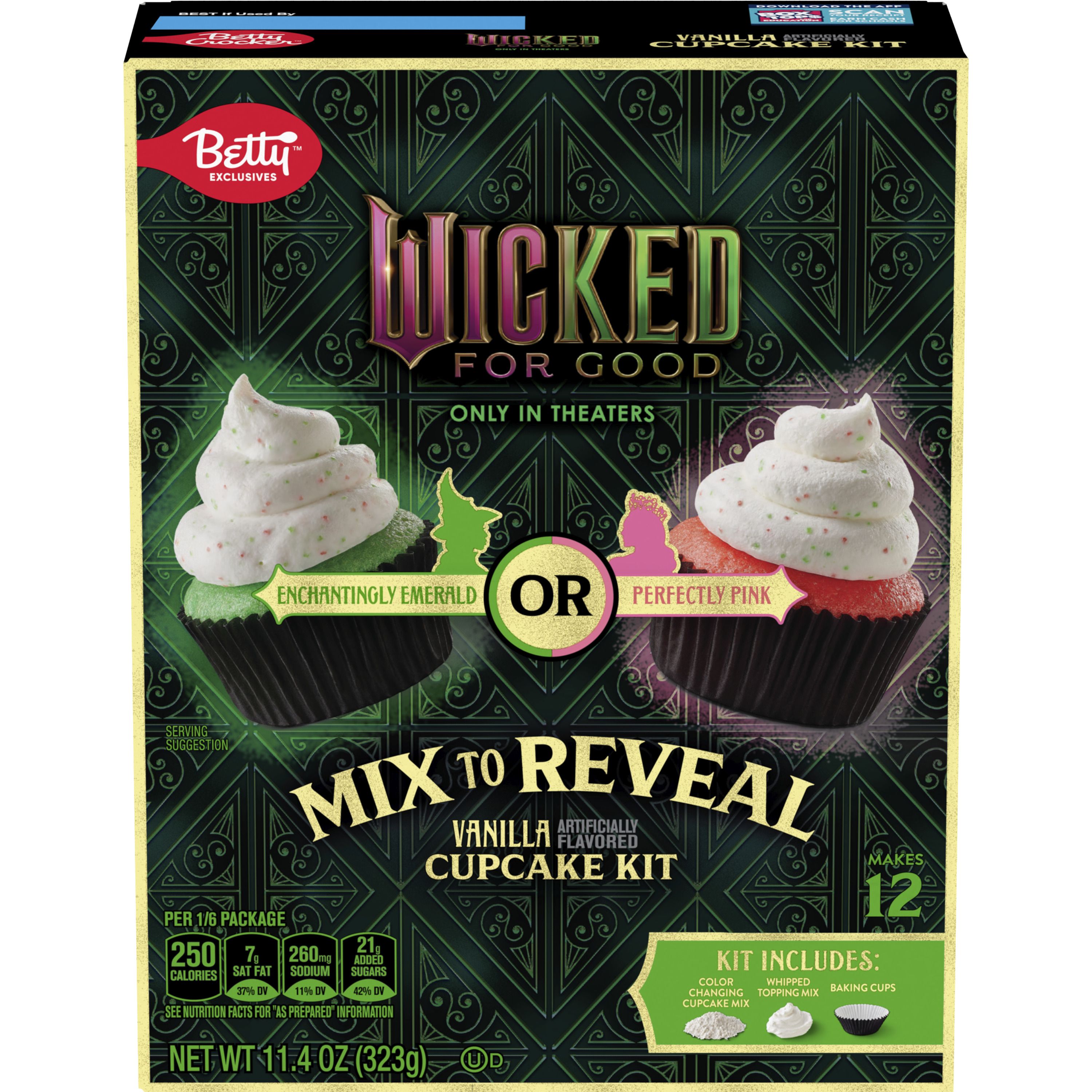 Betty Crocker Wicked For Good Vanilla Cupcake Kit - Front