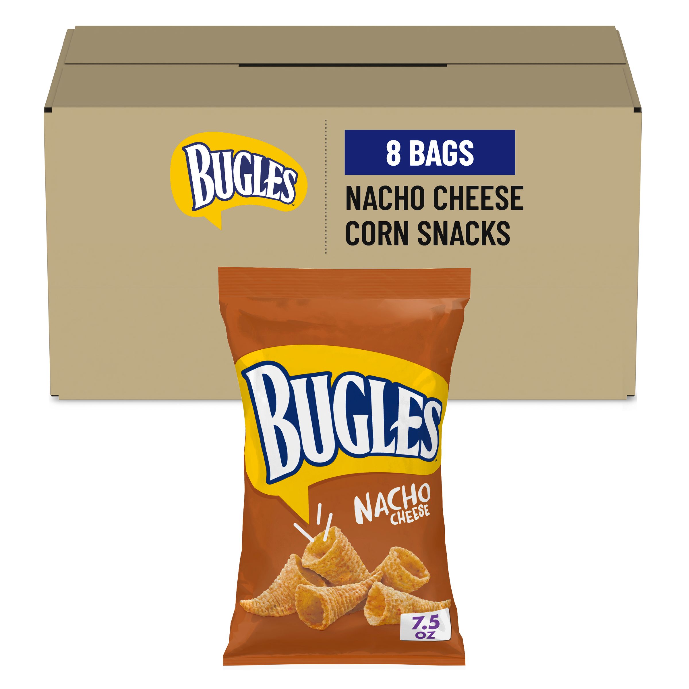  Case Optimized Hero Bugles Salty Snack Bag Nacho Cheese 8/7.5 OZ