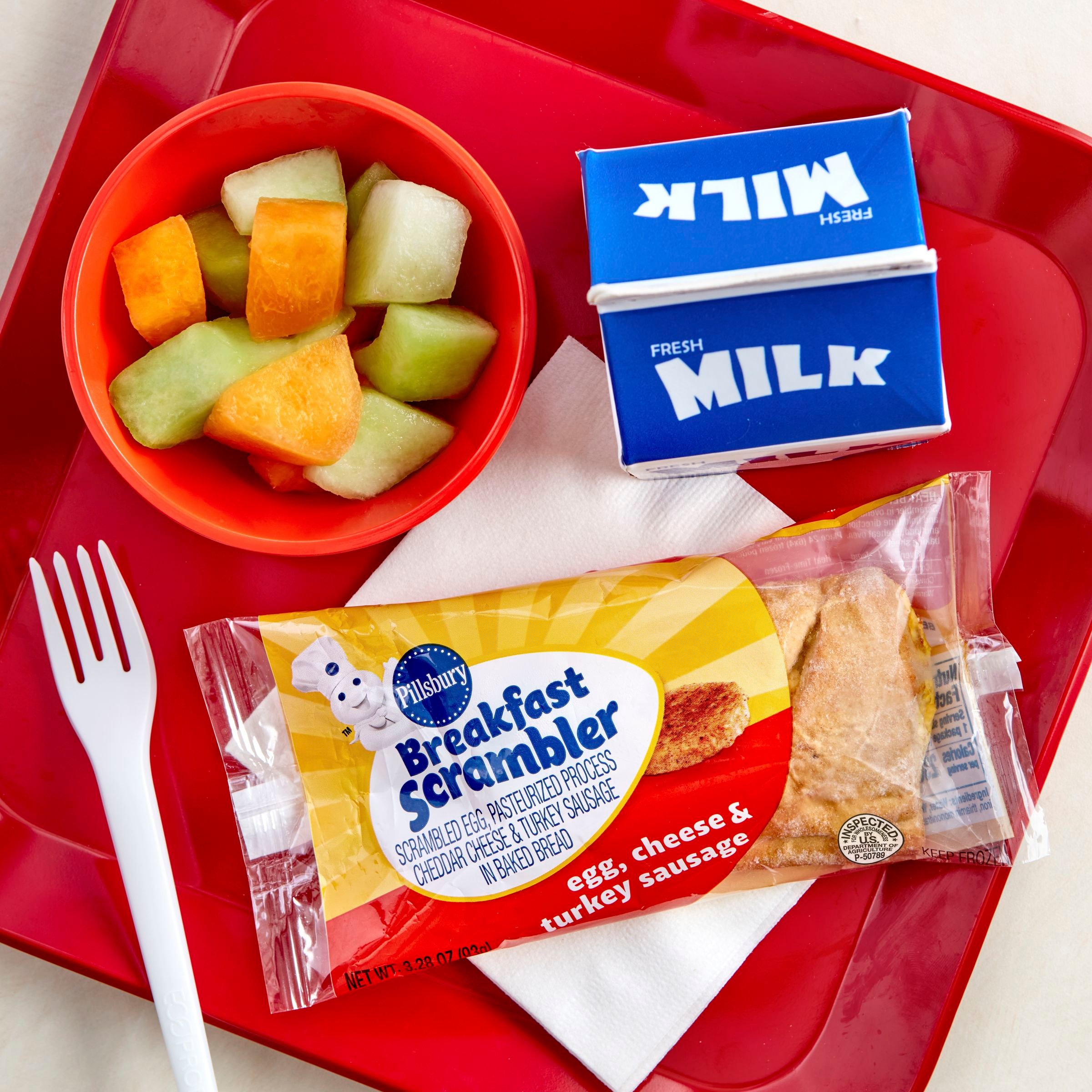  Styled Pillsbury Frozen Meals Breakfast Scrambler Single Serve Pouch Egg Cheese Turkey Sausage 72/3.28 OZ